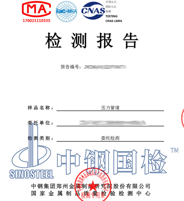 中鋼國檢壓力管道檢測報告