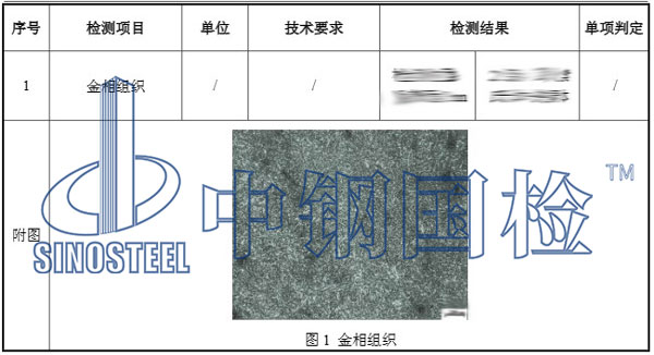 金相分析檢測(cè)結(jié)果