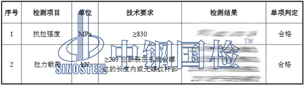 高強螺栓檢測項目結果