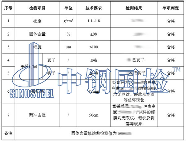 環氧漆檢測項目結果