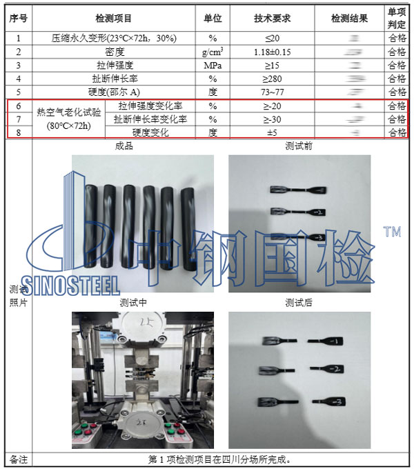 老化試驗項目結果