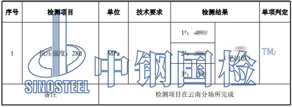 混凝土強(qiáng)度檢測(cè)項(xiàng)目結(jié)果