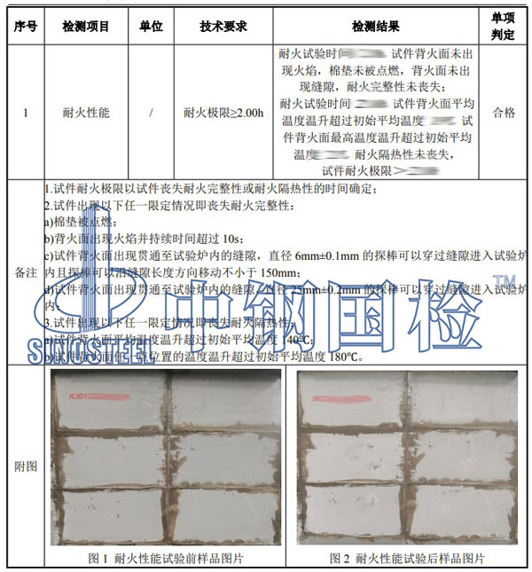 耐火磚檢測項目結果
