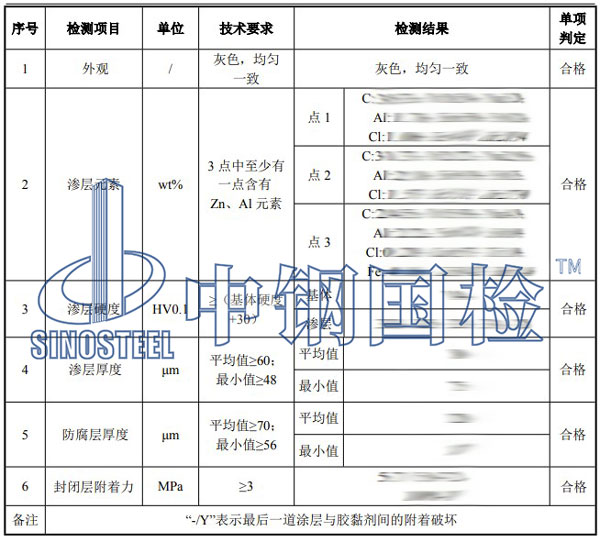 吊籃檢測項目結果