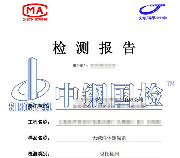 速凝劑氯離子含量檢測報告