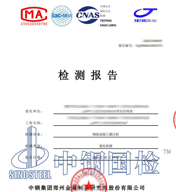 鋼筋混凝土灌注樁檢測報告