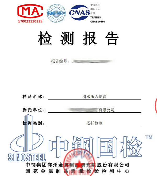 壓力鋼管檢測報告