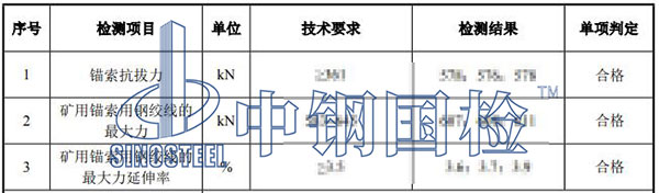 錨索拉拔檢測(cè)項(xiàng)目結(jié)果