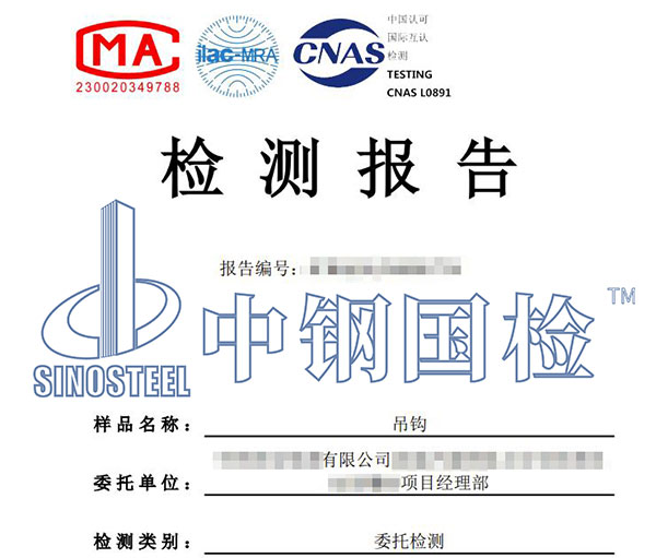 吊鉤檢測(cè)報(bào)告